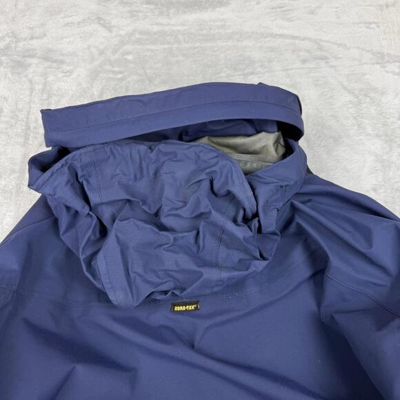 Kathmandu Gore-Tex Waterproof Jacket Rain Vintage Navy Blue Hooded Parka Size 12 - Picture 7 of 9